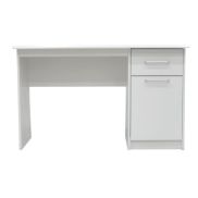 Interiax Bureau Jaxx - Blanc, 1 Tiroir 1 Porte, MDF