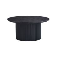 Interiax Table Basse 'Rayan' 80 cm Ronde Décor Brun Foncé