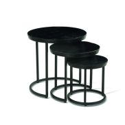 Interiax Side Table 'Finn' 3-delig Black