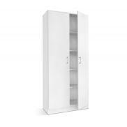 Interiax Storage Cabinet - Wardrobe 'Amelie' - 2 Doors & 4 Legplanken | White | 180x80x40 cm