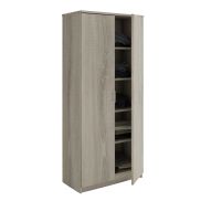 Interiax Storage Cabinet - Wardrobe 'Amelie' - 2 Doors & 4 Shelves | Sonoma Oak | 180x80x40 cm