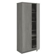 Interiax Opbergkast - Kledingkast 'Amelie' - 2 Deuren & 4 Legplanken | Grijze Eik | 180x80x40 cm