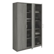 Interiax Opbergkast - Kledingkast 'Amelie' 3 deuren en 8 legplanken | Grijze Eik | 180x120x40 cm