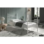 Bed 'Sacha' White 90x200 With Slatted Base