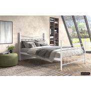 Bed 'Sacha' White 140x200 With Slatted Base