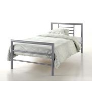 Bed 'Sandro' Grijs 90x200 Met Lattenbodem