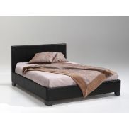 Bed 'Roma' 140x200 + Slatted Base - PU Black