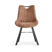 Interiax Eetkamerstoel Ida Micro Fiber PU Donkerbruin