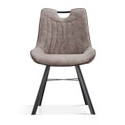 Interiax Eetkamerstoel Ida Micro Fiber PU Grijs