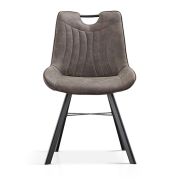 Interiax Dining Chair Ida Micro Fiber PU Dark Grey