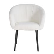 Interiax Eetkamerstoel 'Alina' BouclÃ© Wit