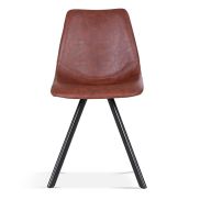 Interiax Chaise de salle à manger Anna PU Marron foncé