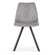 Interiax Dining Chair Anna PU Dark Grey