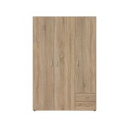 Interiax Wardrobe 'Saar' – 3 Doors, 2 Drawers, 1 Hanger & 3 Shelves | Sonoma Oak | 176x121x51 cm