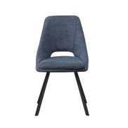 Interiax Dining Chair Ada Bouclé Blue Back PU Blue