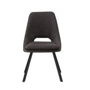 Interiax Eetkamerstoel Ada Bouclé Grijs Rug PU Grijs