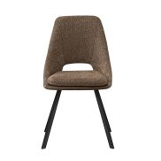 Interiax Dining Chair Ada BouclÃ© Zand Rug PU Brown