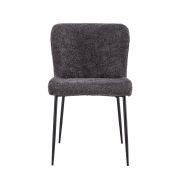 Interiax Dining Chair Flo BouclÃ© Donkergrijs