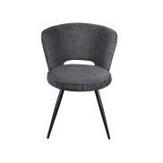 Interiax Chaise de salle à manger Nora Bouclé Gris foncé