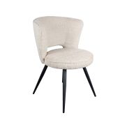 Interiax Chaise de salle à manger Nora Bouclé Ecru