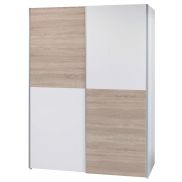 Interiax Wardrobe 'Emma' – Schuifdeurkast With 2 Hangers & 2 Legplanken | Sonoma Eik | 195x170x57.5 cm