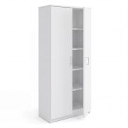 Interiax Opbergkast - Kledingkast 'Amelie' - 2 Deuren & 4 Legplanken | Wit | 180x80x40 cm