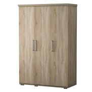 Interiax Wardrobe 'Mila' – 3 Doors, 1 Hanger & 3 Shelves | Sonoma Oak | 183x120x52cm
