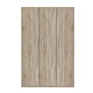 Interiax Meuble de Rangement - Armoire 'Mila' - 3 Portes & 8 Étagères | Sonoma Chêne | 180x120x42 cm