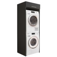 Interiax WASHWALL 'Mary' Wasmachine Ombouwkast Antraciet - Ombouw Meubel voor Droogkast - Met opbergkast - 200x67.5x67.5 cm