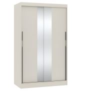 Interiax Kledingkast 'Livorno' 2 Schuifdeuren Met Spiegel | Beige | 200x119,4x62 cm