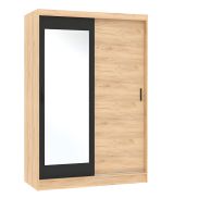 Interiax Kledingkast 'Arezzo' 2 Schuifdeuren Met Spiegel | Artisan Eik/Antraciet | 205,5x139x61 cm