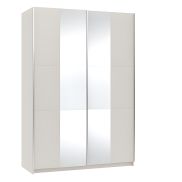 Interiax Kledingkast 'Vicenza' 2 Schuifdeuren Met Spiegel | Beige | 218,5x150,4x60,2 cm