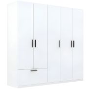 Interiax Kledingkast 'Siena' 5 Deuren En 1 Lade | Wit | 210x225x54 cm