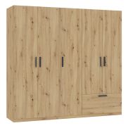 Interiax Kledingkast 'Siena' 5 Deuren En 1 Lade | Artisan Eik | 210x225x54 cm