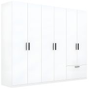Interiax Kledingkast 'Siena' 6 Deuren En 1 Lade | Wit | 210x269,8x54 cm