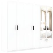 Interiax Kledingkast 'Siena' 6 Deuren, 1 Lade En 2 Spiegels | Wit | 210x269,8x54 cm