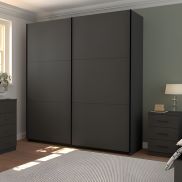 Interiax Kledingkast 'Bolzano' 2 Schuifdeuren | Antraciet | 200x180x57,7 cm