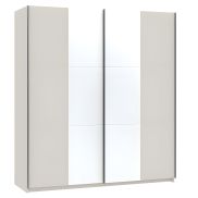 Interiax Kledingkast 'Bolzano' 2 Schuifdeuren Met Spiegel | Cashmere | 200x180x57,7 cm