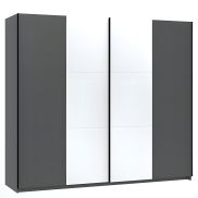 Interiax Kledingkast 'Bolzano' 2 Schuifdeuren Met Spiegel | Antraciet | 200x228x57,7 cm