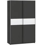 Interiax Kledingkast 'Bari' 2 Deuren | Antraciet/Wit | 204,5x122,4x60,3 cm