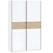 Interiax Kledingkast 'Bari' 2 Deuren | Wit/Artisan Eik | 204,5x122,4x60,3 cm