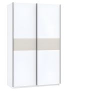 Interiax Kledingkast 'Bari' 2 Deuren | Wit/Cashmere | 204,5x122,4x60,3 cm