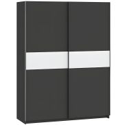 Interiax Kledingkast 'Bari' 2 Deuren | Antraciet/Wit | 204,5x150,6x60,3 cm