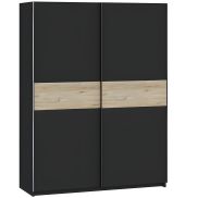 Interiax Kledingkast 'Bari' 2 Deuren | Antraciet/Artisan Eik | 204,5x150,6x60,3 cm
