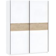Interiax Kledingkast 'Bari' 2 Deuren | Wit/Artisan Eik | 204,5x150,6x60,3 cm