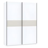 Interiax Kledingkast 'Bari' 2 Deuren | Wit/Cashmere | 204,5x150,6x60,3 cm