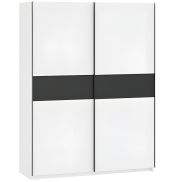Interiax Kledingkast 'Bari' 2 Deuren | Wit/Antraciet | 204,5x150,6x60,3 cm