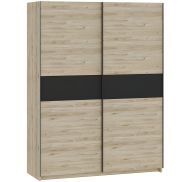 Interiax Kledingkast 'Bari' 2 Deuren | Artisan Eik/Antraciet | 204,5x150,6x60,3 cm