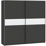 Interiax Kledingkast 'Bari' 2 Deuren | Antraciet/Wit | 204,5x200,2x60,3 cm