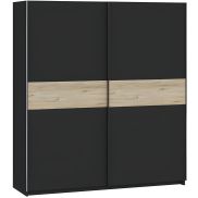 Interiax Kledingkast 'Bari' 2 Deuren | Antraciet/Artisan Eik | 204,5x200,2x60,3 cm